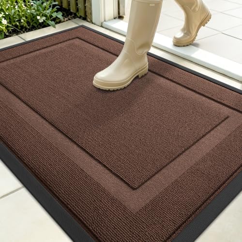 OLANLY Front Door Mat Outside 35x23, All-Season Heavy-Duty Rubber Doormat by OLANLY