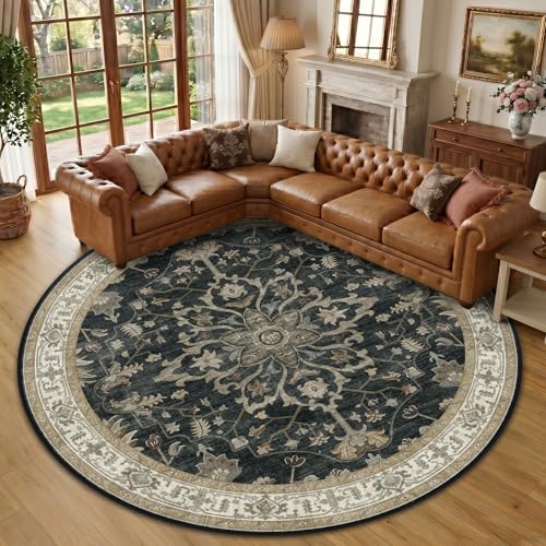 RELEANY Washable Area Rug, Round 10ft by RELEANY