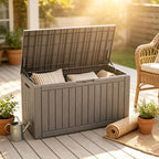 Fancyango 110 Gallon Waterproof Deck Box, Resin Outdoor Storage Box - Image 6