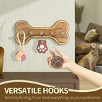 MTERSN Acacia Wood Dog Leash Holder Wall Mount - Image 3
