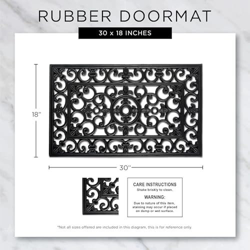 DII Rubber Doormats Collection All Weather, Welcome Scroll - Image 3