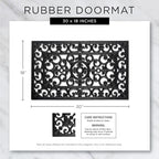 DII Rubber Doormats Collection All Weather, Welcome Scroll - Image 3
