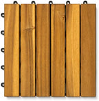 Patio Flooring Indoor/Outdoor 12 in. Golden Teak Acacia Wood Interlocking Deck - Image 6