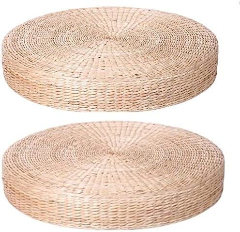 HUAWELL 2 Pack Super Bigger Size Tatami Floor Pillow Sitting Cushion, Round by HUAWELL