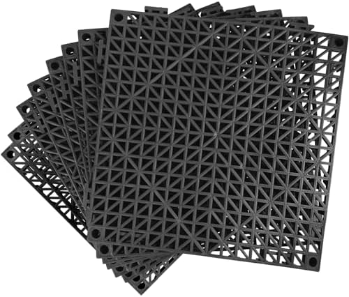 MYFAMIREA Modular Interlocking Cushion 8 Pack 11.8" x 11.8" Rubber Floor Tiles by MYFAMIREA