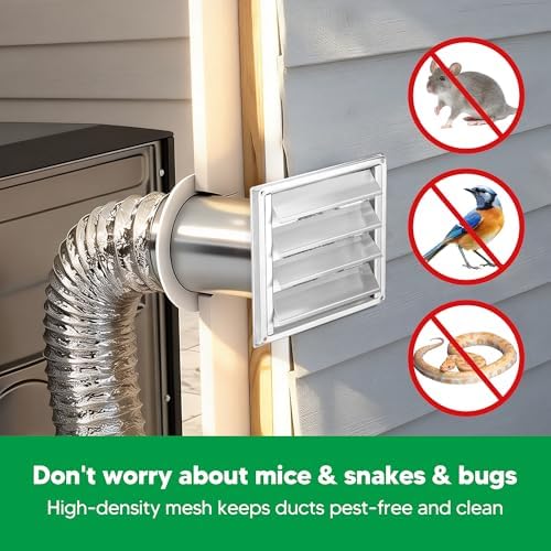 4" Metal Outdoor Dryer Vent Cover Louvered - Image 4