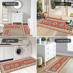 HEBE Boho Kitchen Rugs Set of 3, Non Slip Washable Kitchen Mats - Image 6