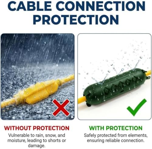 Yojoe 3 Pack Compact Green Outdoor Extension Cord Cover Waterproof Electrical - Image 3