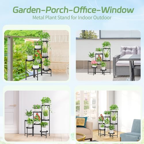iDavosic.ly Plant Stand Indoor Outdoor, 7 Tier Metal Corner Shelf - Image 3