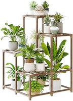 Bamworld Corner Plant Stand Indoor Outdoor Plant Shelf Small Plant Table - Image 6
