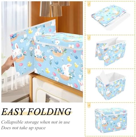 Bolaz Cute Bunny Easter Egg Pattern Storage Bins - Image 4