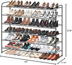 KEETDY Large Shoe Rack 6 Tier Organizer Tall Metal Shoe Organizer - Image 2