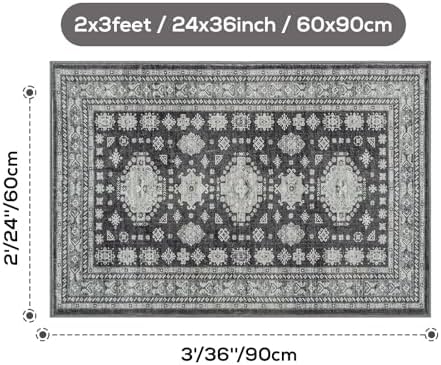 2x3 Door Mat Washable Boho Non Slip Small Rug - Image 2