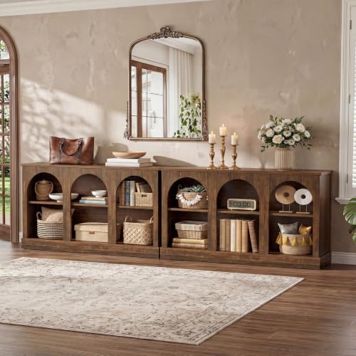 Tribesigns 10.5FT Extra Long Arched Console Table Set of 2, Dark Brown by Tribesigns