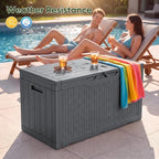Flamaker Outdoor Storage Box 100 Gallon Waterproof Resin Deck Box - Image 6