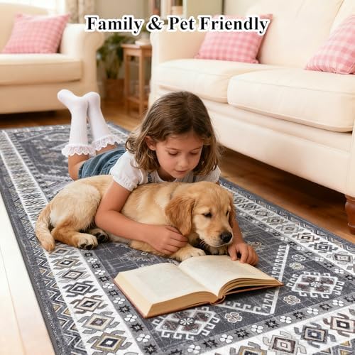 HEBE Boho Kitchen Mats for Floor 24''x120'', Non Slip Washable Runner Rug - Image 4