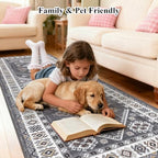 HEBE Boho Kitchen Mats for Floor 24''x120'', Non Slip Washable Runner Rug - Image 4