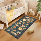 DUKINO 2x5 Runner Rug, Floral Washable Rug - Image 4