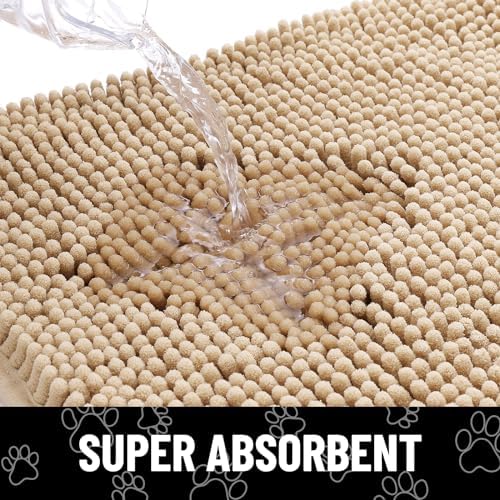 Smiry Dog Door Mat for Muddy Paws, Absorbent Non Slip Dirt Trapper - Image 5