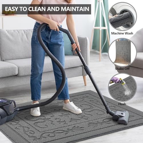 FONEYI Dirt Trapper Door Mat 32" x 40", Non-Slip Washable Doormats - Image 5