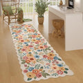 DUKINO 2x6 Runner Rug, Floral Washable Rug by DUKINO
