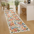 DUKINO 2x6 Runner Rug, Floral Washable Rug by DUKINO