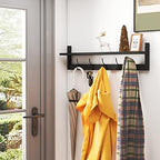 AMBIRD Wall Hooks with Shelf Entryway Hanging Wood Coat Hooks with Shelf - Image 2