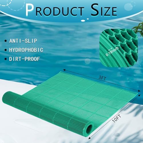 Tondiamo Pool Mats Non Slip Drainage Floor Pool Deck Mats, 3X 10 Ft - Image 2