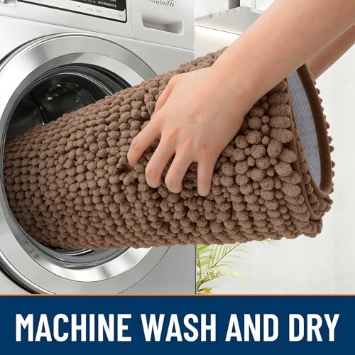 OLANLY Dog Door Mat for Muddy Paws 24x16, Extra Absorbent Chenille Mud Mat - Image 5