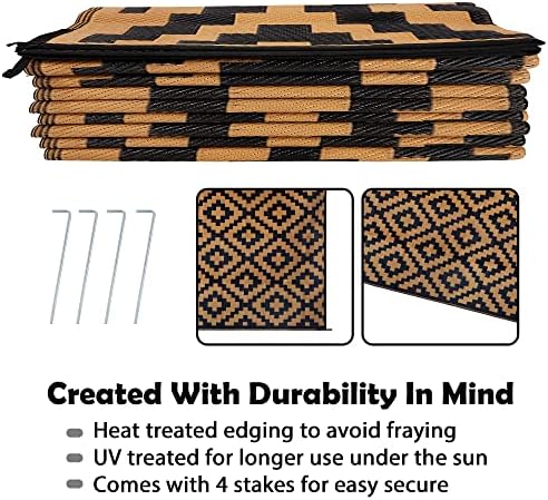 SAND MINE Reversible Mats, Plastic Straw Rug, Modern Area Rug, Large Floor Mat - Image 4