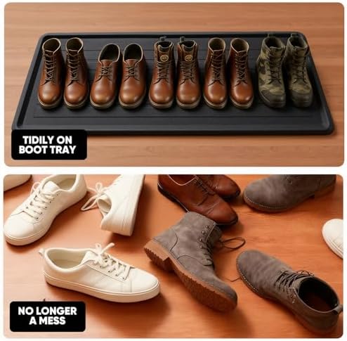 HIYARD Rubber Boot Tray for Entryway, Shoe Tray, Shoe Mat for Indoor and Outdoor - Image 3