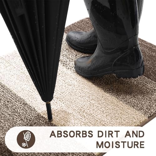 Kitinjoy Indoor Outdoor Door Mat, 47x20 Non-Slip Dirt Trapper Doormats - Image 2