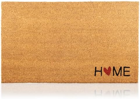 Coir Welcome Mat, Home Heart, 17 x 29 in by AmaruDoorMats