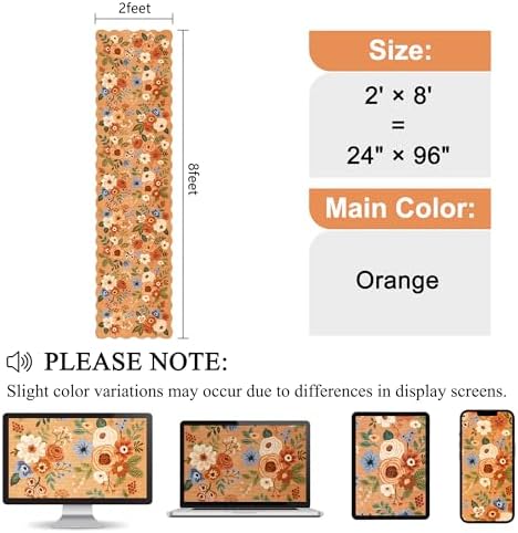 DUKINO 2x8 Washable Runner Rug, Floral Non Slip Kitchen Runner Rug - Image 2