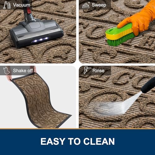 Smiry Front Door Mat Outside Entrance, Low Profile Rubber Doormat - Image 7