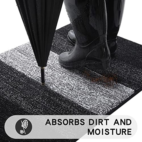 Kitinjoy Indoor Outdoor Door Mat, 40x24 Non-Slip Dirt Trapper Doormats - Image 2
