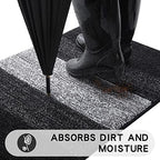 Kitinjoy Indoor Outdoor Door Mat, 36x24 Non-Slip Dirt Trapper Doormats - Image 2