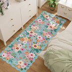 DUKINO 2x6 Runner Rug, Floral Washable Rug by DUKINO