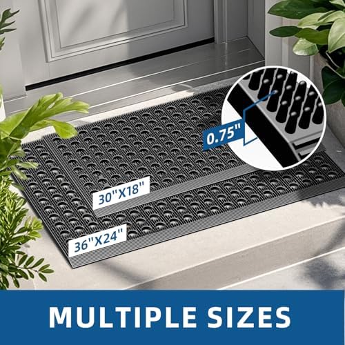 Mibao Front Door Mat, 35.5" x 24", Heavy Duty Dirt Trapping - Image 2