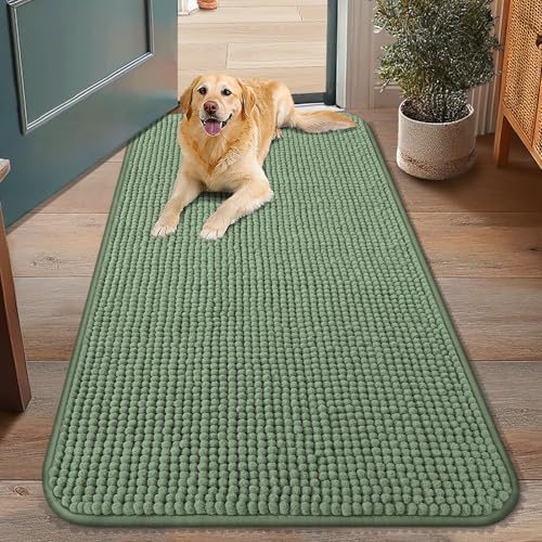 Smiry Dog Door Mat for Muddy Paws 48x30, Absorbent Low-Profile Doormats by Smiry