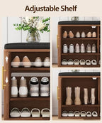 Fluted Shoe Storage Bench, Entryway Bench - Image 4