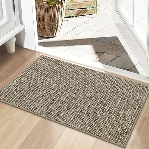 BEQHAUSE Dirt Trapper Door Mat 20" x 32", Non-Slip Washable, Light Beige by BEQHAUSE