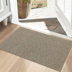 BEQHAUSE Dirt Trapper Door Mat 20" x 32", Non-Slip Washable, Light Beige by BEQHAUSE