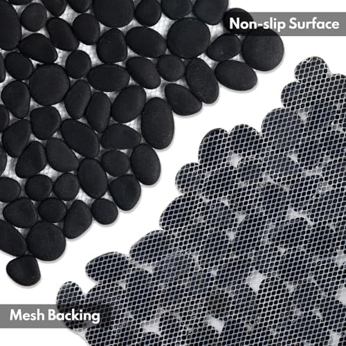 Lovdeco Pebble Tile Shower Floor, Mosaic Pebble Backsplash - Image 5