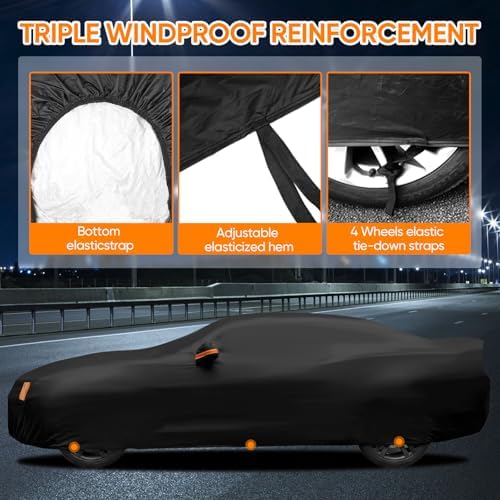 Camaro Car Cover Fit for Chevy Camaro 2010-2026 Waterproof All Weather - Image 4