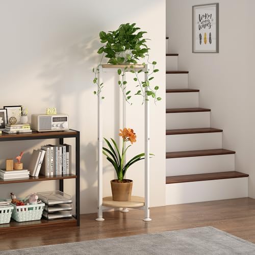 2 Tier Plant Stand Indoor Corner Tall Round Shape Plant Shelf - Image 3