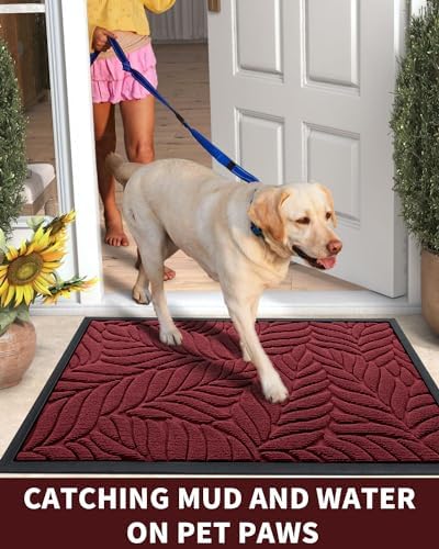 Yimobra Leaf Pattern Door Mat, 36 x 24 in - Image 5