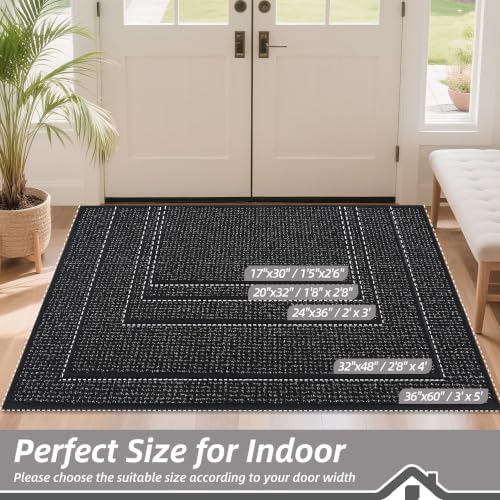 BEQHAUSE Dirt Trapper Door Mat 24" x 36", Non-Slip Washable Doormats - Image 2