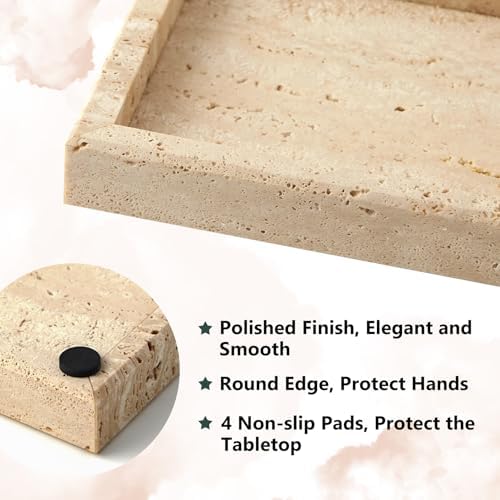 Real Natural Small Travertine Tray - Image 3