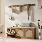 Rattan Narrow Entryway Bench by WINWY